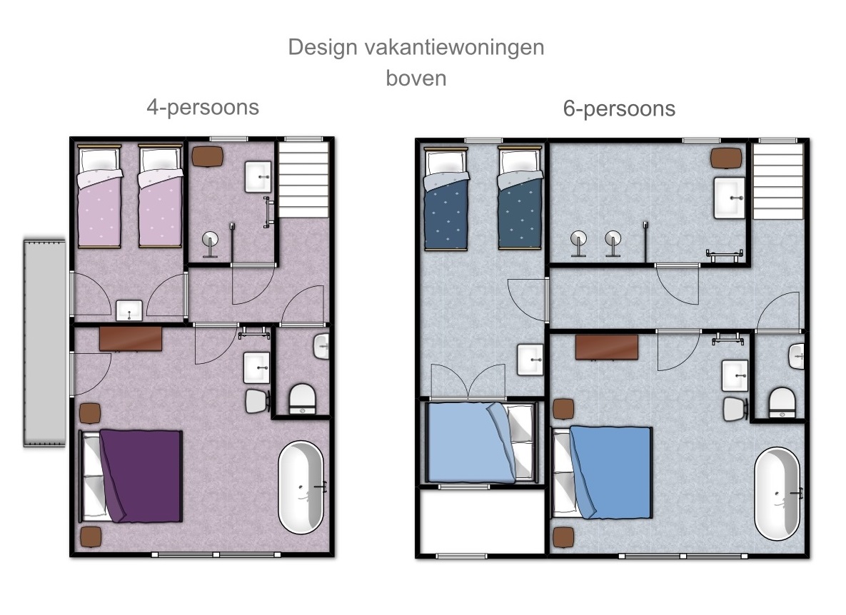 Plattegrond Design vakantiewoningen it Dreamlan Friesland boven