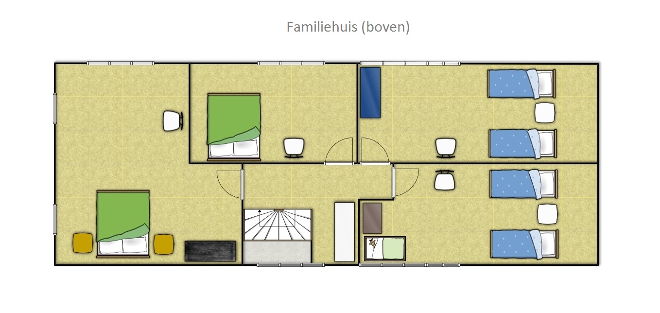 Plattegrond Familiehuis it Dreamlan Friesland boven