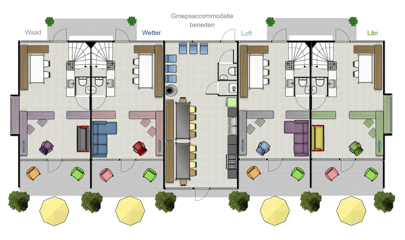 Groundplan Design Groupaccommodation Friesland Netherlands