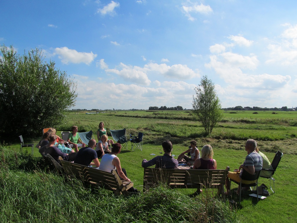 brainstormen in het veld