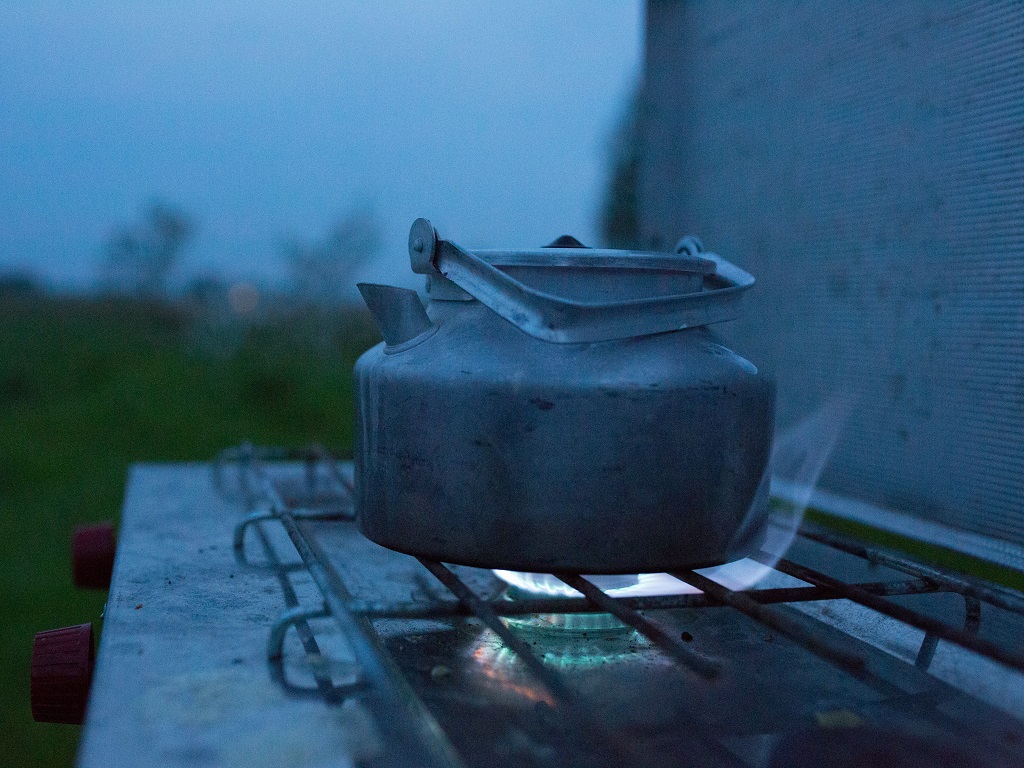 koken in het veld