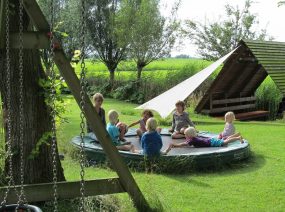 on the trampoline camping Kollum Friesland Netherlands