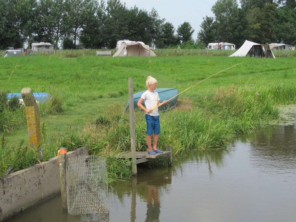 fishing at the campsite