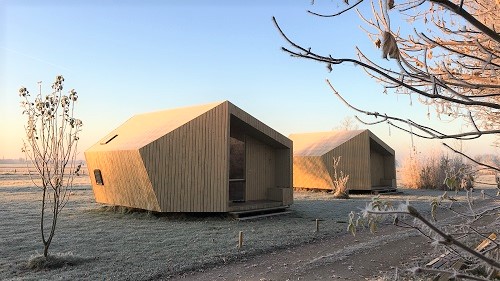 Ecolodges tiny houses winter Friesland