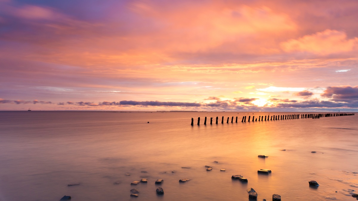 Lekker, die elementen op het Wad