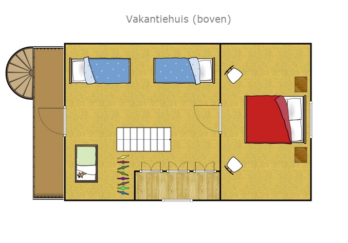 Plattegrond Vakantiehuis it Dreamlan Friesland boven